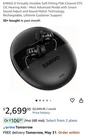 Eargo 8 Virtually Invisible Self-fitting Fda-cleared Otc Cic Hearing Aids. Fixed Price $1500.00.