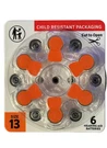 6PK 1.45V Size 13 Hearing Aid Battery Zero Mercury Long Tab Easy To Insert. Fixed Price $9.95.