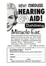 1957 Dahlberg Hearing Aid: Cordless, Miracle Vintage Print Ad. Fixed Price $7.50.