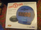 Sonic Bomb Alarm Clock Bed Shaking Extremely Loud Black. Fixed Price $34.99.