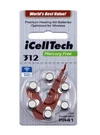 Icelltech Size 312 Premium Hearing Aid Batteries Compare To Hearclear, 18 Count. Fixed Price $12.99.