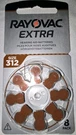 Rayovac Extra Advanced Hearing Aid Battery Size 312 (2 Packs) (16 Batteries). Fixed Price $10.00.