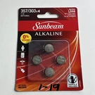 Sunbeam Alkaline 357/303X4 Batteries/replaces LR44. Fixed Price $8.99.