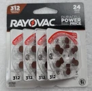 Rayovac Size 312 Hearing Aid Batteries 24 Pack Zinc Air 1.45V - New Sealed. Fixed Price $8.99.
