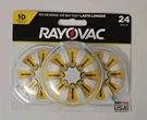 Rayovac Size 10 Hearing Aid Batteries Zinc-air 1.45V 24 Pack New & Sealed Sa. Fixed Price $11.99.