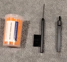 Hearing Aid Cleaning Tool Kit With Starkey Clear 48PK Orange Wax Guards. Fixed Price $20.00.