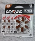 Rayovac Duracell Power Hearing Aid Batteries 312CR 24 Count Pkg. Fixed Price $12.99.