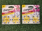 New Energizer Size Hearing Aid Batteries Packs 10CR-12ENRUS 1.5V. Fixed Price $16.60.