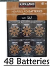 48 Ct Kirkland Signature Hearing Aid Batteries #312 Zinc Air Long Lasting New!. Fixed Price $17.93.