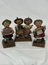 Vintage Semmering Alpine Folk Art Wood Carved Musicians Figurines Set. Fixed Price $25.99.