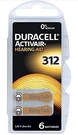Duracell Activair Hearing Aid Batteries Size: 312 (6 Pack). Fixed Price $12.95.