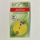 Sunbeam Hearing Aid Batteries Size 10 Yellow 1.4V Pack Exp 12/2017. Fixed Price $7.00.