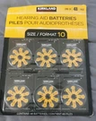 Kirkland Signature Hearing Aid Batteries Size Format 10, 1.45 Volt, 48 Pack. Fixed Price $12.00.