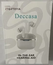 Deccasa In-the-ear Hearing Aid, 18HR Battery Life, ZTQ-FT011A. Fixed Price $49.99.