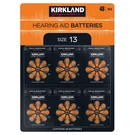 Kirkland Signature Hearing Aid Batteries, Zinc Air, Size 13 (orange), 48-PACK. Fixed Price $22.99.