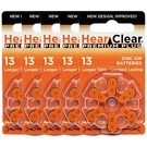 Hearclear Size 13 Zinc Air 1.45V Hearing Aid Orange Tab (30 Batteries). Fixed Price $10.99.