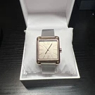 Nine West Women's Square Rose Gold Watch Silver Mesh Band Analog Roman Numerals. Fixed Price $19.95.