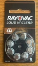 Lot Of 8 Rayovac Loud N' Clear 312 Hearing Aid Batteries Perpack Exp. Jan 2025. Fixed Price $8.00.