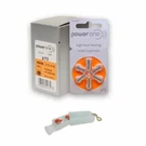 Powerone Hearing Aid Size 13, (60 Batteries) + Battery Caddy, Exp 2029. Fixed Price $18.99.
