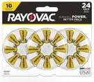Rayovac Hearing Aid Batteries Size 10 Pack Expires 03/2024. Fixed Price $12.00.