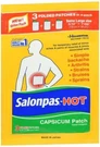 Salonpas Hot Capsicum Patches 3CT Each In 12 Pack Box. Fixed Price $72.99.