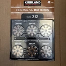 48CT Kirkland Signature Hearing Aid Batteries #312 Zinc Air Long Lasting.. Fixed Price $15.49.