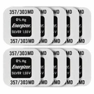 10 Energizer Silver Oxide 357/303 Batteries 1.55V D357 V357 SR44 Watch. Fixed Price $20.85.