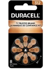 Duracell Size 312 Brown Hearing Aid Batteries, 8 Pack. Fixed Price $7.99.