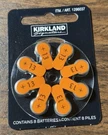 32 Kirkland Hearing Aid Batteries 1.45 Volt Mercury Free Size 13 New 11/25. Fixed Price $14.99.