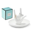 Love You Hand Ring Holder - Ceramic Jewelry Dish Trinket Tray White. Fixed Price $14.99.