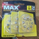 Cvs Pharmacy Size 10- 24 Pack Max Hearing Aid Batteries Exp 11/2023. Fixed Price $8.99.