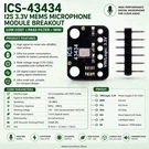 ICS-43434 I2S 3.3V Mems Microphone Module Breakout Low Cost Pass Filter Mini. Fixed Price $14.89.