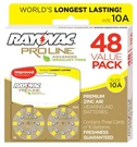 Rayovac Proline Advanced Mercury-free Hearing Aid Batteries 48. Size 10 Exp 2029. Fixed Price $26.95.