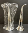 Pair Of Reproduction Plastic Horns Bugles Trumpets Hearing Aid - New Bag. Fixed Price $11.00.