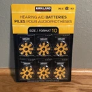 Kirkland Hearing Aid Batteries Size Format 10 New 1.45 Volt Pack Of 48 (l). Fixed Price $16.99.