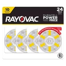 Rayovac Hearing Aid Battery Size 10 24PK - Yellow: 1.45V 72MAH Capacity Sing. Fixed Price $7.65.
