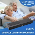 Accuvoice AV835 Dialogue Clarifying Soundbar - Patented Hearing Technology With. Fixed Price $353.99.