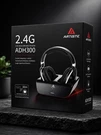 Artiste ADH300 2.4GHZ Rf Stereo Wireless Headband Headset Black W/ Charging Dock. Fixed Price $37.98.