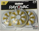 Rayovac Hearing Aid Batteries Size 10 24 Pack Expires 09/26. Fixed Price $5.50.
