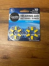 12 Pack Signature Select Batteries Hearing Aid Optimum Performance Size 10. Fixed Price $14.00.