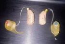 Siemens Pure Beige Ric Hearing Aid Pair With Custom Earmolds For Both Ears. Fixed Price $65.00.