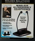 Golden Solutions Wireless Hearing Assistant Tv Headphones Infrared ITGSH-150 Nos. Fixed Price $54.95.