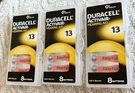 Packs Of (8) Duracell Hearing Aid Batteries Size 13 Activair Total 24. Fixed Price $10.00.