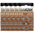Hearclear Size 312 Zinc Air 1.45V Hearing Aid Brown Tab (30 Batteries). Fixed Price $11.01.
