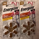 PACKS/6 Energizer 312 Child Resistant Packaging Hearing Aid Battery Exp 2028. Fixed Price $9.95.