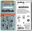 60 Icelltech Size PR41 P312 Mf Zinc Air Hearing Aid Batteries Expires 2029. Fixed Price $19.99.