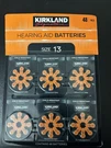 Kirkland Signature Hearing Aid Batteries, Zinc Air, Size 13 (48-PACK). Fixed Price $15.89.