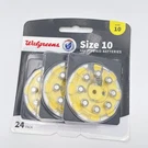 Hearing Aid Batteries Size 10 24-PACK Walgreens 1.45 Volt Best By 08/2026. Fixed Price $7.95.