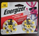 Energizer Hearing Aid Batteries Size 10, Yellow Tab, AZ10DP-16.. Fixed Price $7.11.