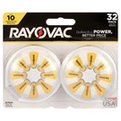 Rayovac Size 10 Hearing Aid Batteries 32 Pack Long Lasting & Mercury Free. Fixed Price $14.07.